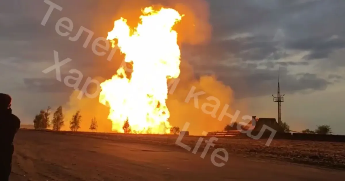 Скрин із відео пожежі Масштабна пожежа на газовому вузлі у громаді, що сусідить із Слобожанською на порталі Gromada Group
